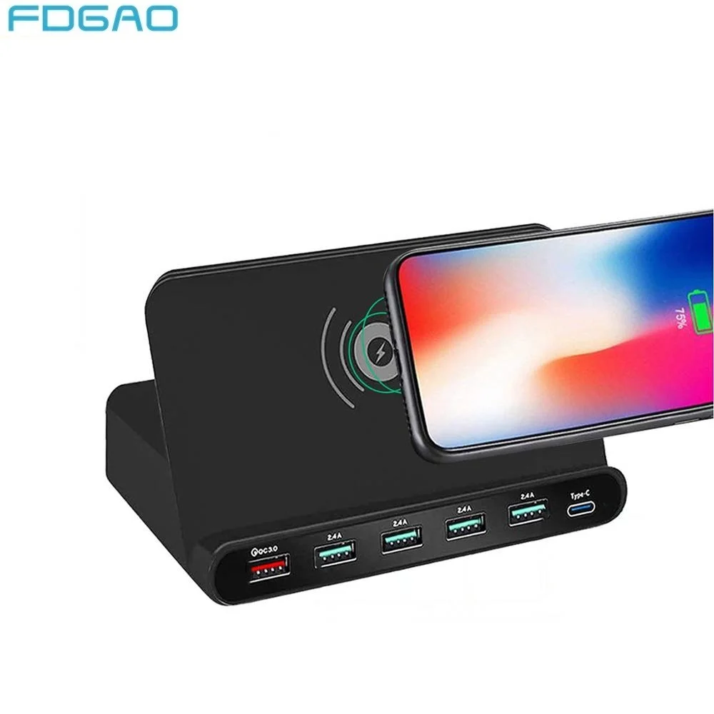 Быстрая зарядка 3,0 USB зарядное устройство для телефона быстрая Qi Беспроводная зарядная док-станция Тип C PD адаптер для iPhone XS XR X 8 samsung huawei