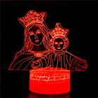 Светодиодный ночсветильник, религиозная статуя, святая семья, Священное Сердце Иисус, Дева Мария, статуя Лурдес беливей, знак веры, подарок