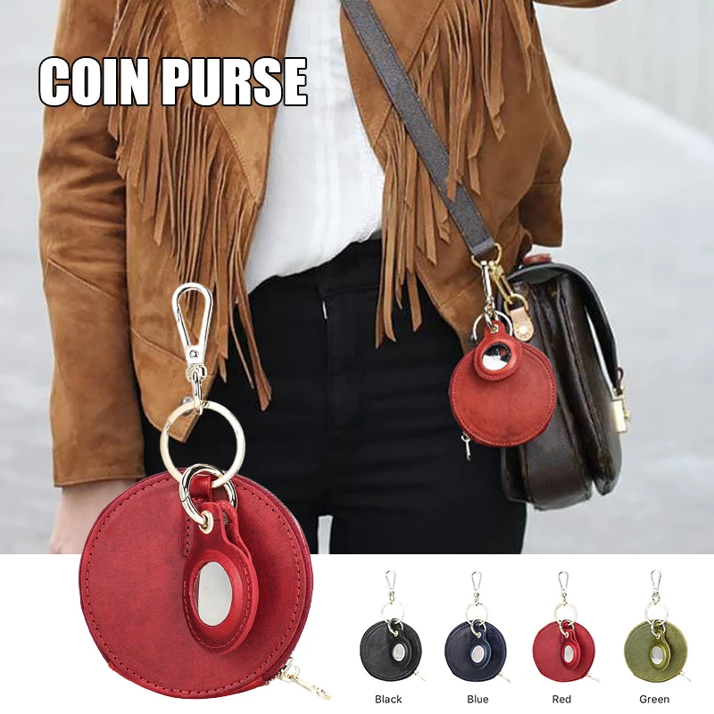 

Round Zipped Coin Purse with Keychain Portable Multipurpose Mini Pocket Wallet Fashion Accessories for Men Women Dropshipping