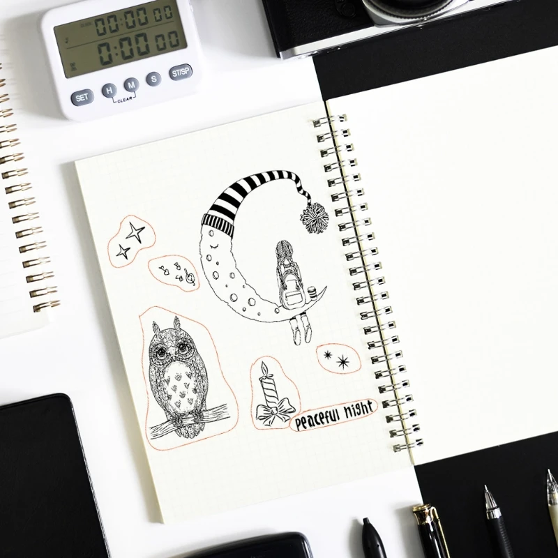 

Peaceful Night DIY Silicone Clear Stamp Cling Seal Scrapbook Embossing Album