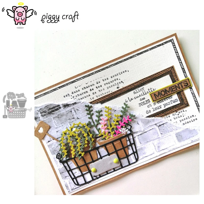 Металлические Вырубные штампы вырезанная форма в горшке цветочная корзина