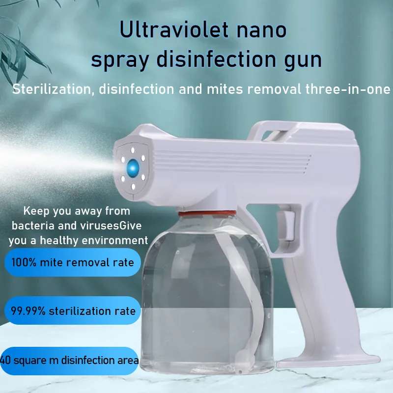 

550ML Wireless Electric Sanitizer Sprayer Disinfects Blue Light Nano Steam Spray Gun Sterilizing Nano Spray Gun For Home Office
