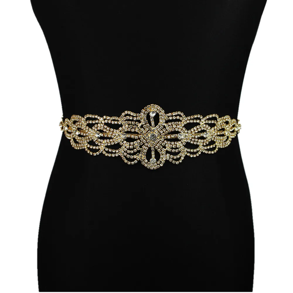 Bridal Belt 10Gold Стразы, свадебный пояс, розовый, золотистый, серебристый, цвета алмаза, кристалл, свадебный пояс для свадебного платья, свадебное украшение - Цвет: Bridal Belt 10Gold