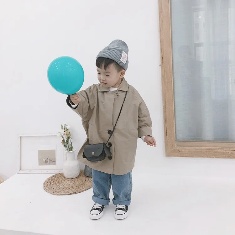 Осенний модный Тренч в Корейском стиле большого размера для мальчиков