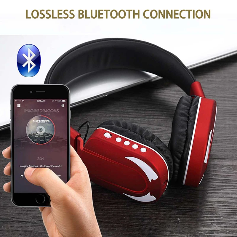 Наушники беспроводные bluetooth наушники BS770 стерео шлем гарнитура с микрофоном гарнитура светодиодный светильник светится в темноте наушники