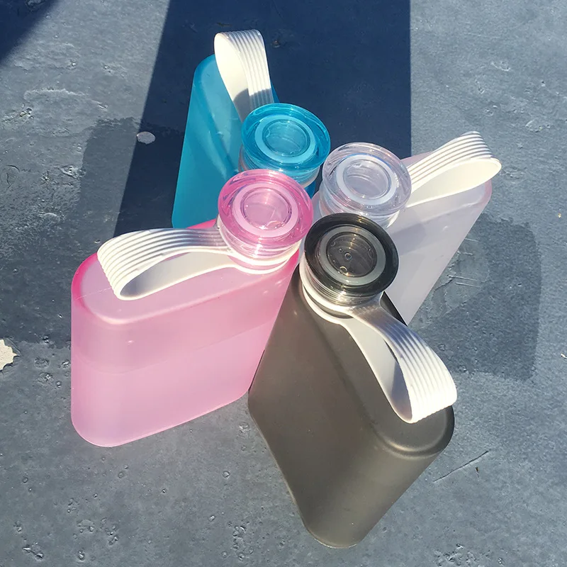 380ml Creative Matte Flat Plastic Water Bottle New A5 Ring Outdoor Sports Portable Bottles Notebook Kettle Wine for Man | Дом и сад
