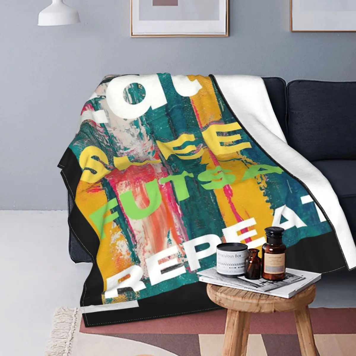 

Manta con estampado de Eat Sleep Futsal para la playa, colcha para la cama, alfombra a cuadros, toalla Kawaii, toalla de playa d