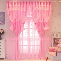 cute pastoral pink curtains for baby kid living room blackout princess curtain for girl kids bedroom home decorative curtains