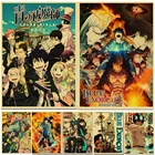 Винтажный аниме Ao no Exorcist Ретро плакат крафт-бумага домашняя наклейка художественная роспись Настенная Наклейка для кофейни бара Декор