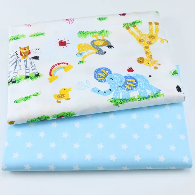 100% хлопок саржевая ткань с мультяшным принтом текстиль пэчворк ручная работа для