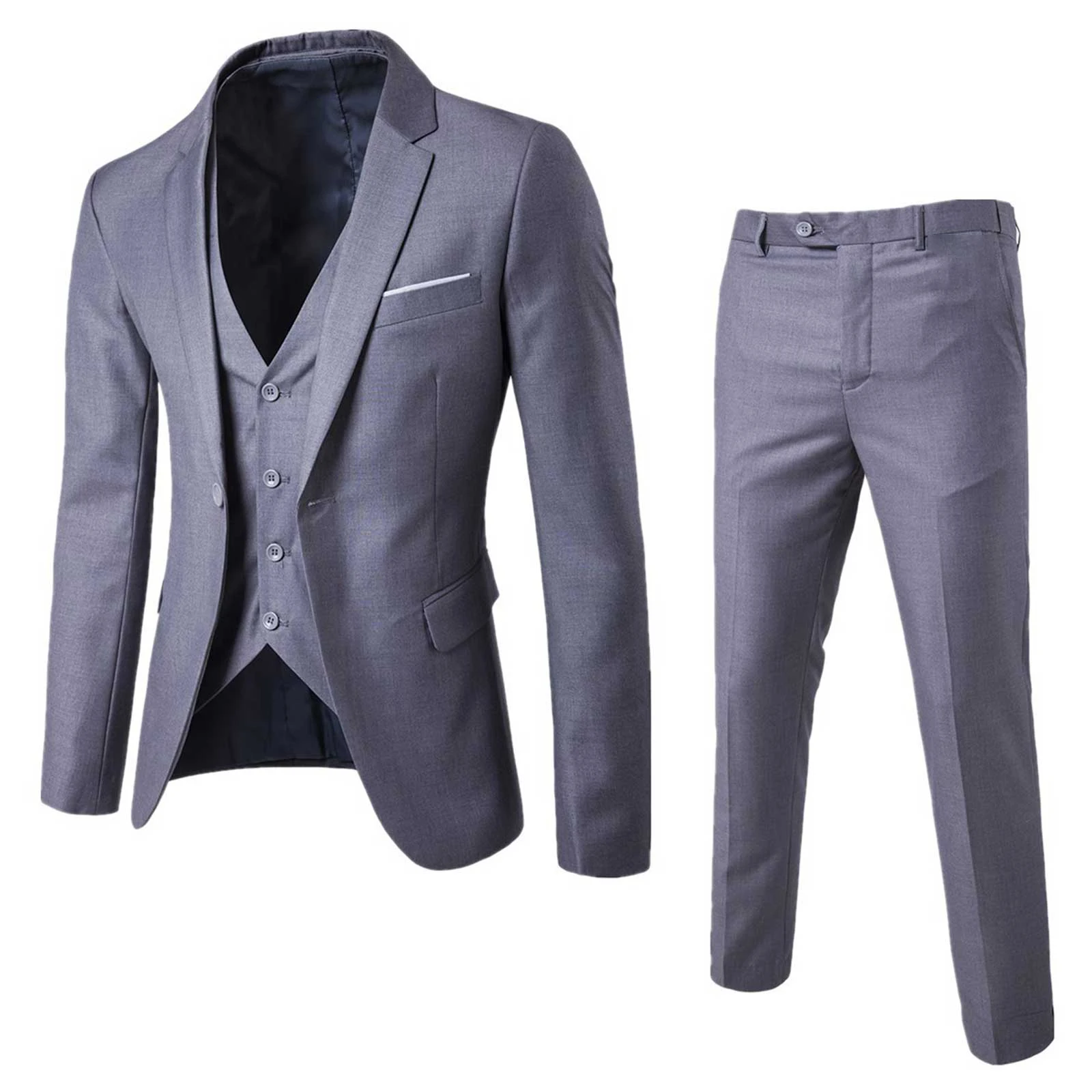 

3Pcs Men Formal Suits Blazer + Vest + Pants Homme Suit for Wedding Banquet Party Costumes Business Groomsmen Gentleman Tuxedo