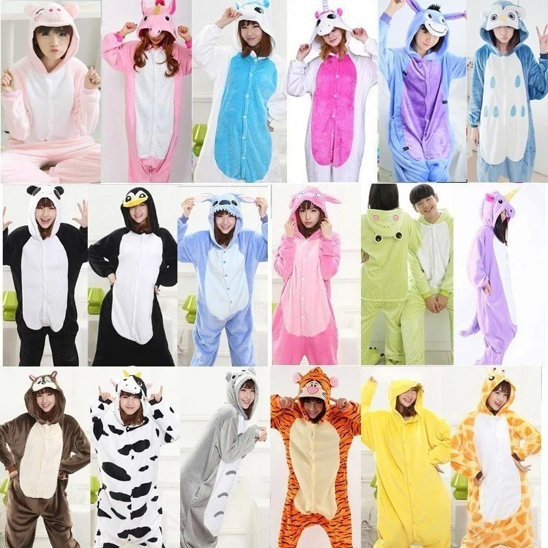 

Зимняя теплая мультяшная Пижама, женская пижама в виде животного, забавные пижамные комплекты, анютины, пижамы, фланелевая одежда для сна, у...