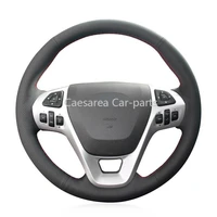 custom made diy anti slip diy leather car steering wheel cover for ford explorer 11 19 taurus 13 19