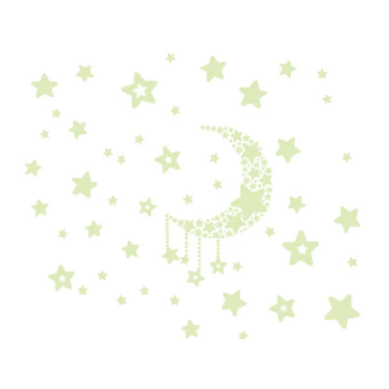 Удивительная флуоресцентная светящаяся в темноте мультяшная Луна Звезда