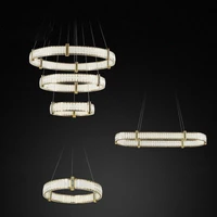 led dimmable 1 3 layer chandelier gold silver crystal lustre hanging lamps suspension luminaire lampen for foyer