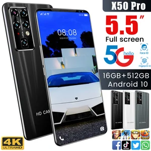 Global Version X50 Pro Smartphone Android Unlocked Version Phone
5.5-inch 24+32MP 16+512GB Phone 6800mAh 4G 5G Phone Hot Sale