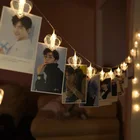 Светодиодная гирлянда на батарейках с зажимом для фотографий, 1,5 м