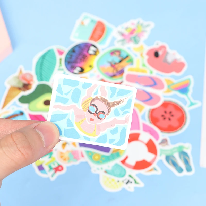 

50PCS Summer Tropical Beach Pineapple Cartoon Sticker For Case DIY Luggage Laptop Skateboard Bicycle Decal Cute Stickers