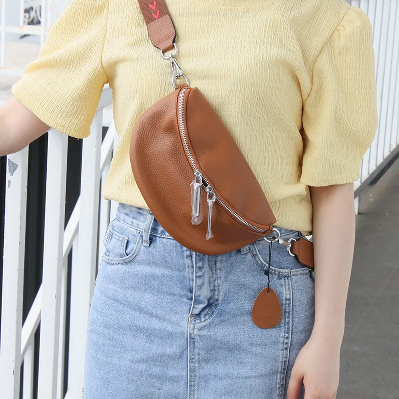 

Summer Chest Bag Luxury Designer Brand Women's Bag Genuine Leather Handbags 2021 Fashion Shoulder Messenger Bag Female Purses