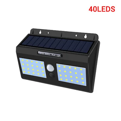 40 Leds PIR датчик движения 20 30 40~ 100 светодиодов солнечный светильник с контролем солнечной энергии уличный светильник для двора домашний сад солнечная энергия лампа настенный светильник - Цвет абажура: 40 Leds