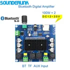 Цифровой усилитель Sounderlink TDA7498, XH-A105, с Bluetooth 5,0, плата 2x100 Вт, стерео аудио AMP модуль, TF карта, AUX, автомобильный Hi-Fi