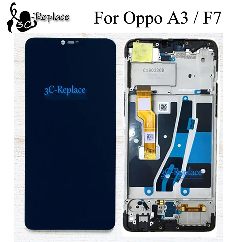 100% протестированный черный 6 23 дюймовый для Oppo F7/для A3 Полный ЖК-дисплей