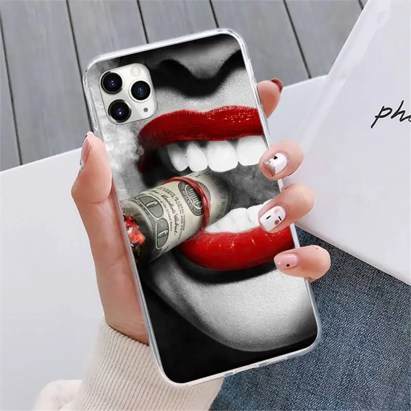 

Hot red lips aesthetics fashion girl art Phone Case For iphone 12 5 5s 5c se 6 6s 7 8 plus x xs xr 11 pro max mini