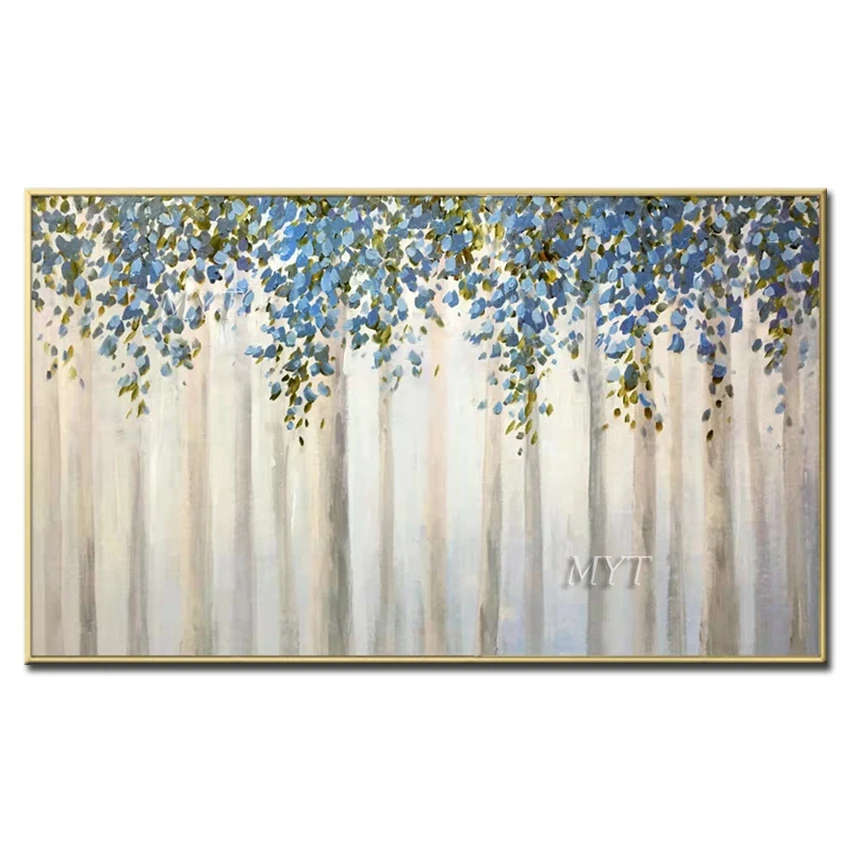

The Blue Vine Abstract Beautiful Oil Paintings On Canvas Modern Wedding Decor Wall Pictures Home Decoration 100% Handpainted