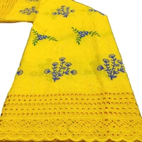 sinya 2022 new design yellow high quality african lace wholesale swiss voile cotton lace fabric for dress sew