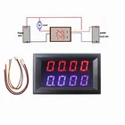 1 шт., цифровой вольтметр, 200 в, 0-10 А, амперметр, красный, синий светодиодный двойной дисплей для автомобильного монитора напряжения и тока, внешний шунт не требуется