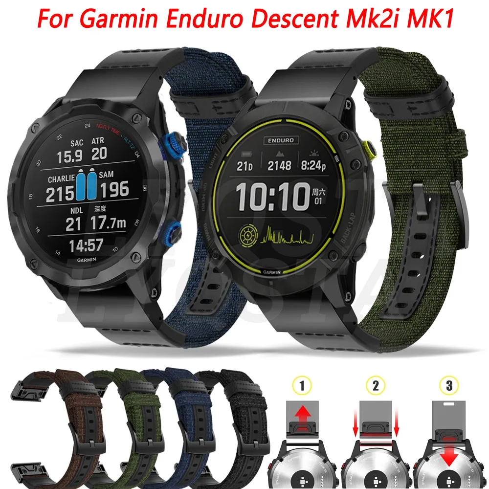 

Ремешок тканевый для наручных часов Garmin Fenix 6X 6 Pro 5X 5 Plus 3 HR Enduro Mk2i MK1