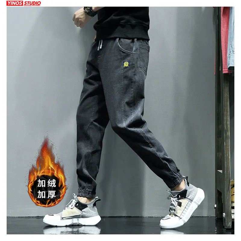 Прямая поставка мужские однотонные уличные штаны с карманами зимние утепленные