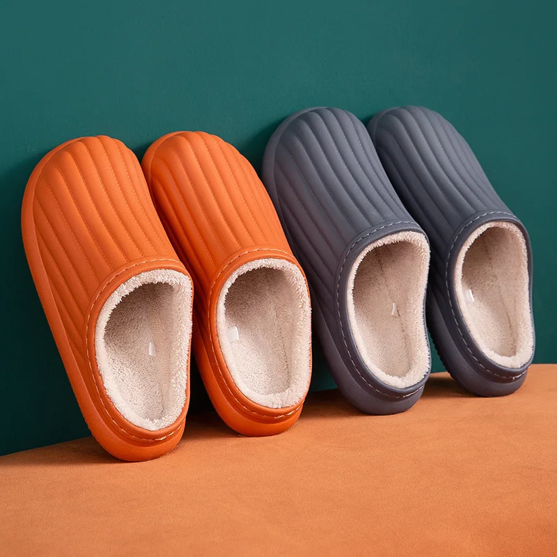 

Winter Warm Plush Slippers Waterproof Slippers Woman Men Indoor Slippers Lovers Home Slipper K1960