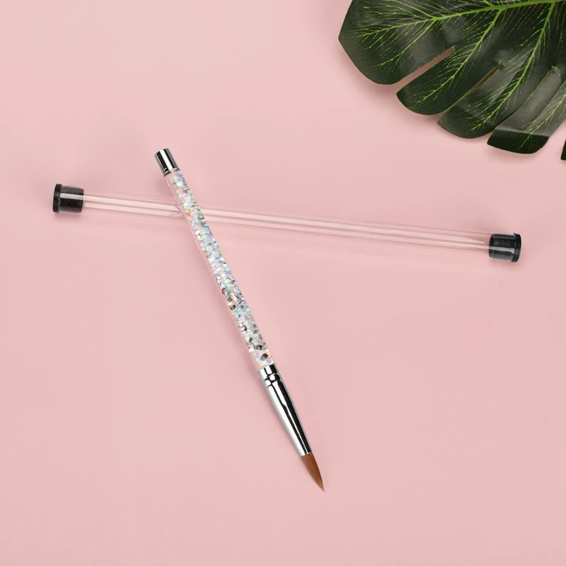 

E7CF Nail Art Brush Nail Brush for Nail Art for Home Use and Professional Nail Salon Gel Nail Art Brush Clear Acrylic Handle