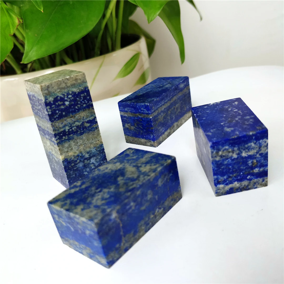 Натуральный образец драгоценного камня Raw Lapis Lazuli Кристалл кубчиеские резки квадратный Lasurite многогранник для украшения