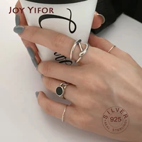 authentic 925 sterling silver rings interweave black zircon finger rings for women wedding original silver jewelry