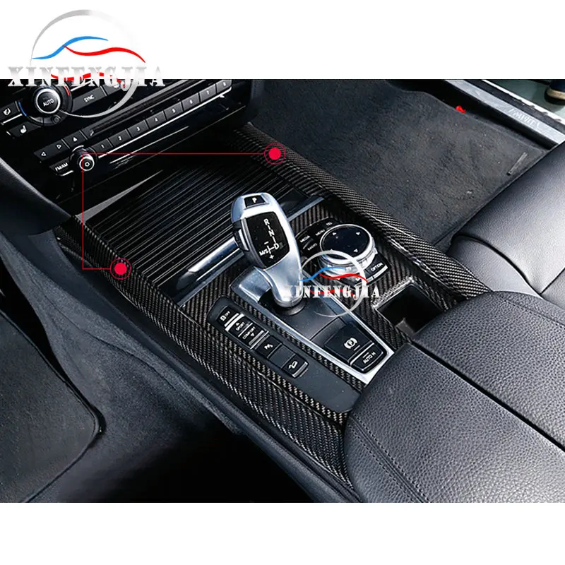 

For BMW X5 F15 14-17 3x 100% Carbon Fiber Inner Gear Shift Knob Panel Trim Cover