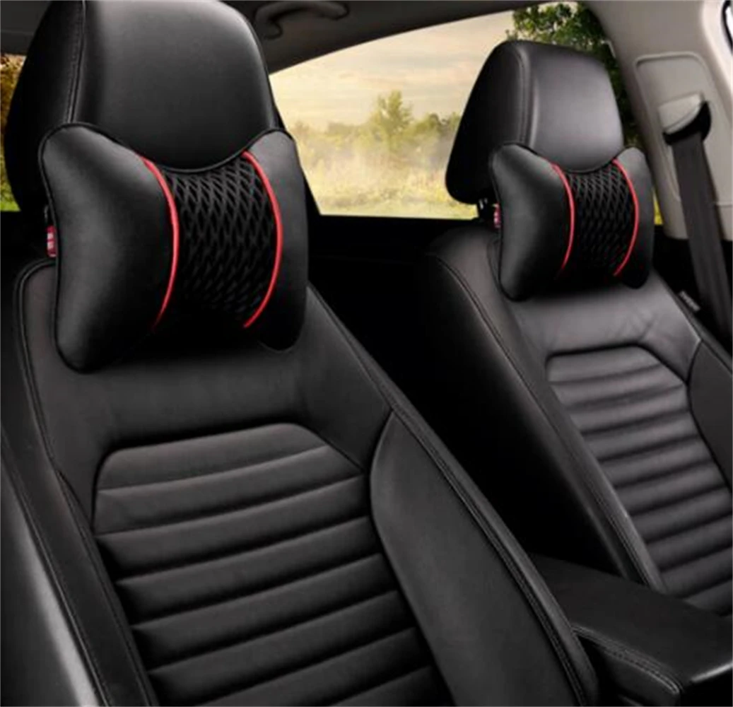 

2 шт., Кожаная подушка для подголовника автомобиля