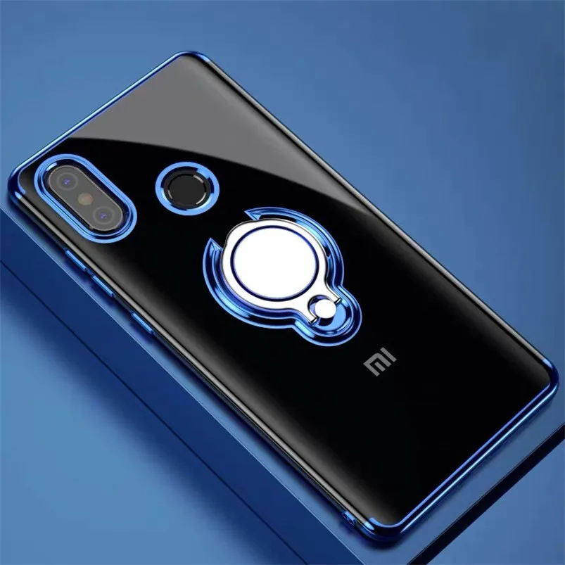 Blue Автомобильный Магнитный чехол-держатель для Xiao mi Red mi K20 Pro mi 9 8 Lite SE Explorer 9T Max 3 прозрачный чехол-кольцо для Xiaomi mi 9 чехол - Цвет: Blue