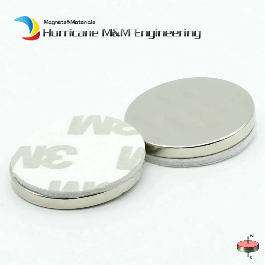 

NdFeB Disc with 3M Foam Adhesive Dia. 25x3 mm 1" N42 Neodymium Magnets Rare Earth Permanent Magnet 12pcs