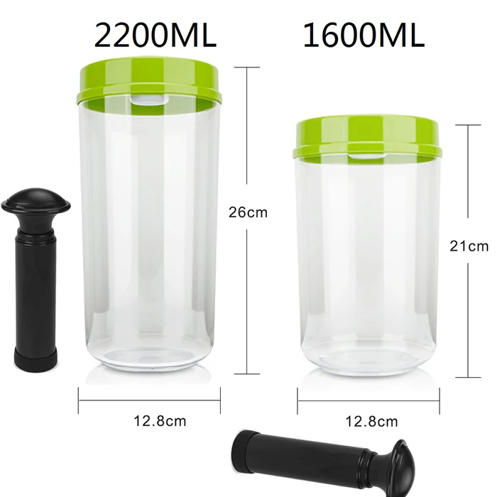 1600ML 2200ML LAIMENG 2 вакуумные контейнеры работает с вакуумной упаковочной машиной канистра с насосом пластиковый контейнер с крышкой для хранения продуктов S171 - Цвет: 1600ML 2200ML