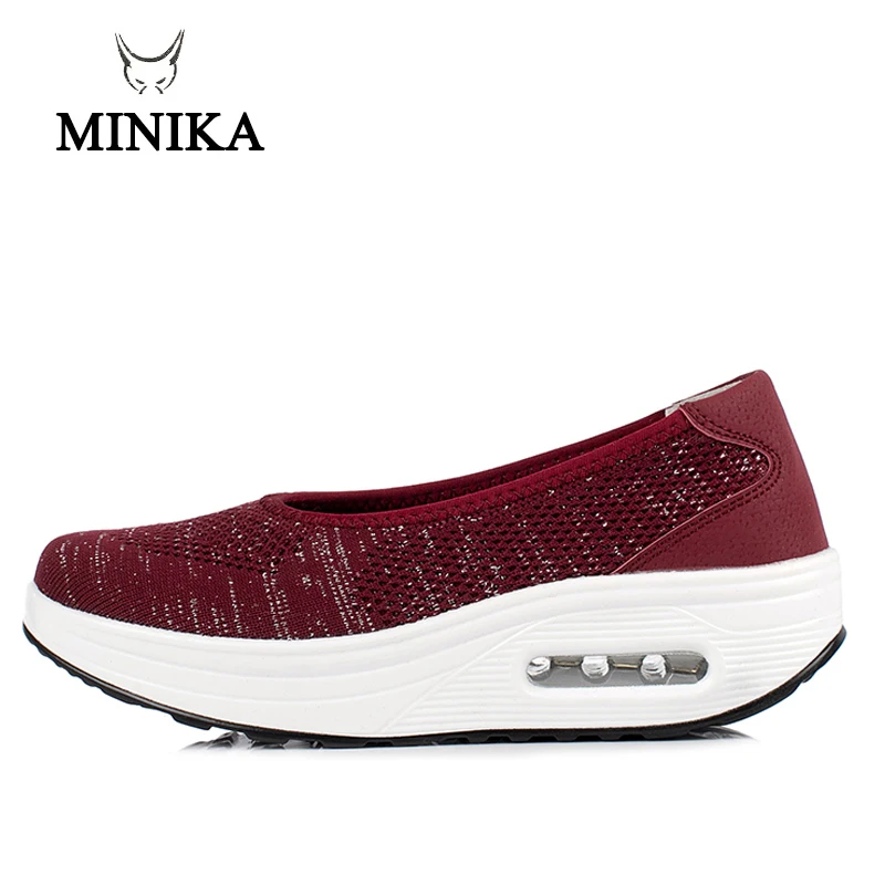 Minika/Коллекция года; сезон весна; женские удобные женские туфли на плоской платформе; дышащая обувь; zapatos mujer; женские водонепроницаемые мокасины; обувь для фитнеса