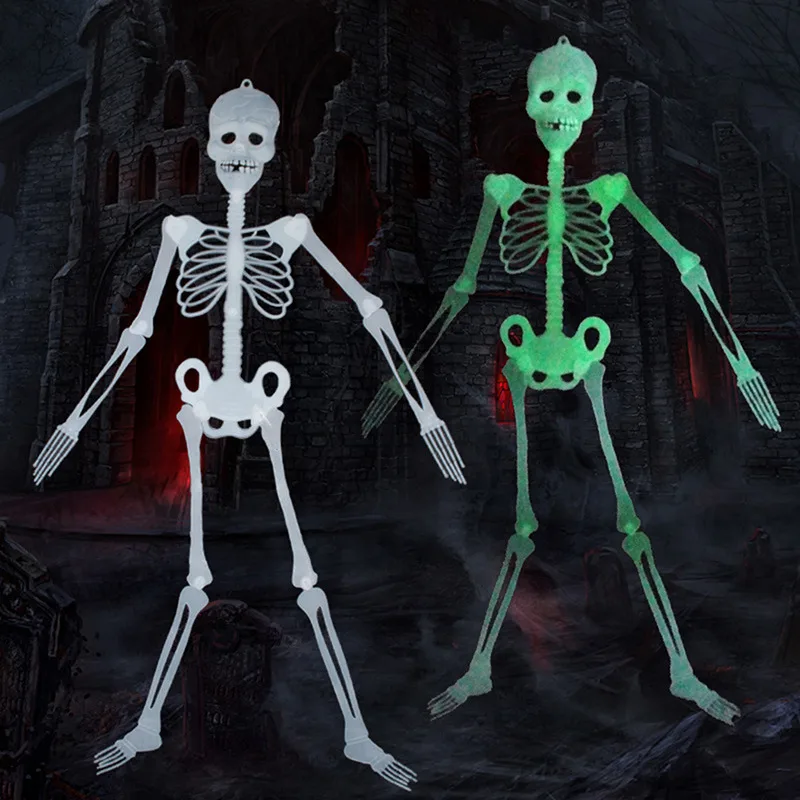 

Halloween Skeleton Fluorescent Prop Hanging Skeleton Ghost Luminous Scary Props Party Decoration Bar Horror Scene Layout Props