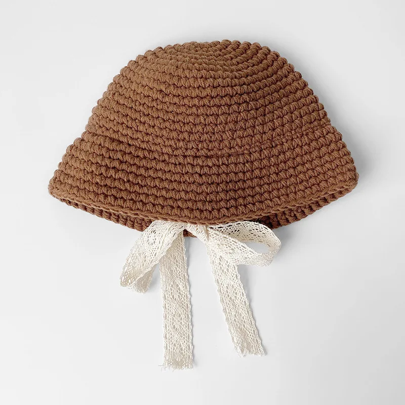 Кружевная шапка для мамы и дочки вязаная Панама детская зимняя девочек