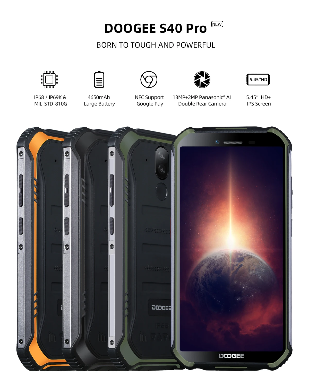 doogee s40 pro smartphones android 10 rugged mobile phone ip68ip69k 4gb ram 64gb rom waterproof helio a25 octa core cell phones free global shipping