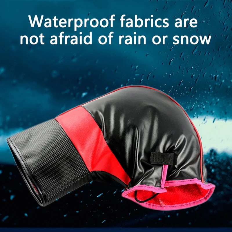 Водонепроницаемые кожаные мотоциклетные перчатки зимние ветрозащитные теплые