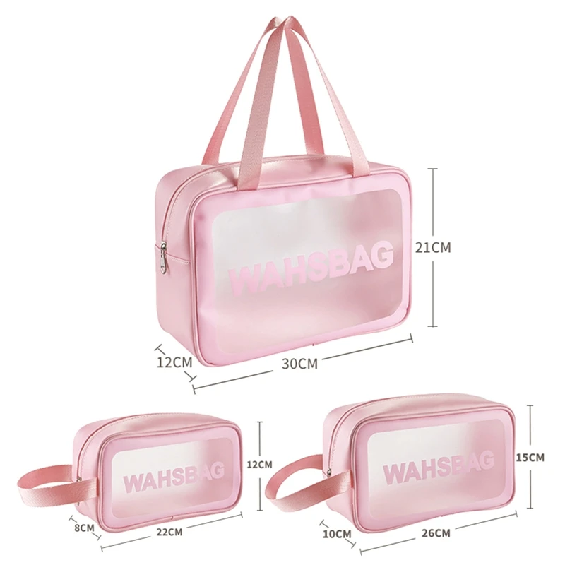 

Solid Soft PU Women Travel Storage Bag Waterproof Toiletries Organize Cosmetic Bag Portable Storage PVC Make Up Bags