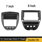 Двойной 2 Дин Радио Рамка для Toyota Aygo Citroen C1 Peugeot 107 2005-2014 панель тире комплект DVD Радио Панель покрытие для стереосистемы