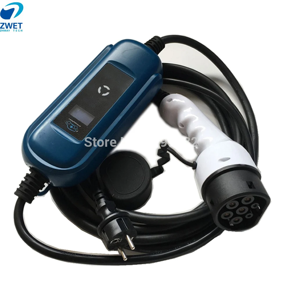 ZWET EVSE 62196 16 А Тип 2 зарядный кабель EU Schuko Разъем IEC62196 автомобильный портативный EV с