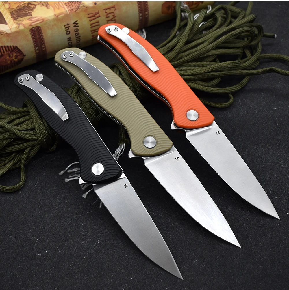 Складной нож с трехцветной ручкой D2 стальной походный охотничий для улицы